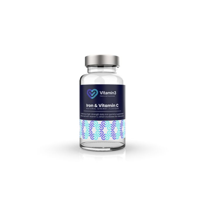 Iron & Vitamin C - 60 Natural Cherry Flavour Gummies - 250ml  